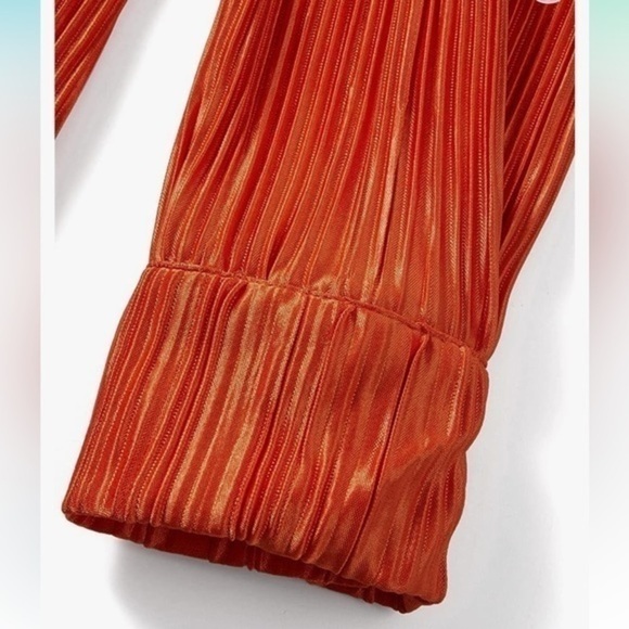 Women Pleated Long Sleeve Shirt Dress Pintuck Button Down Mini Blouse Dress - Picture 2 of 8